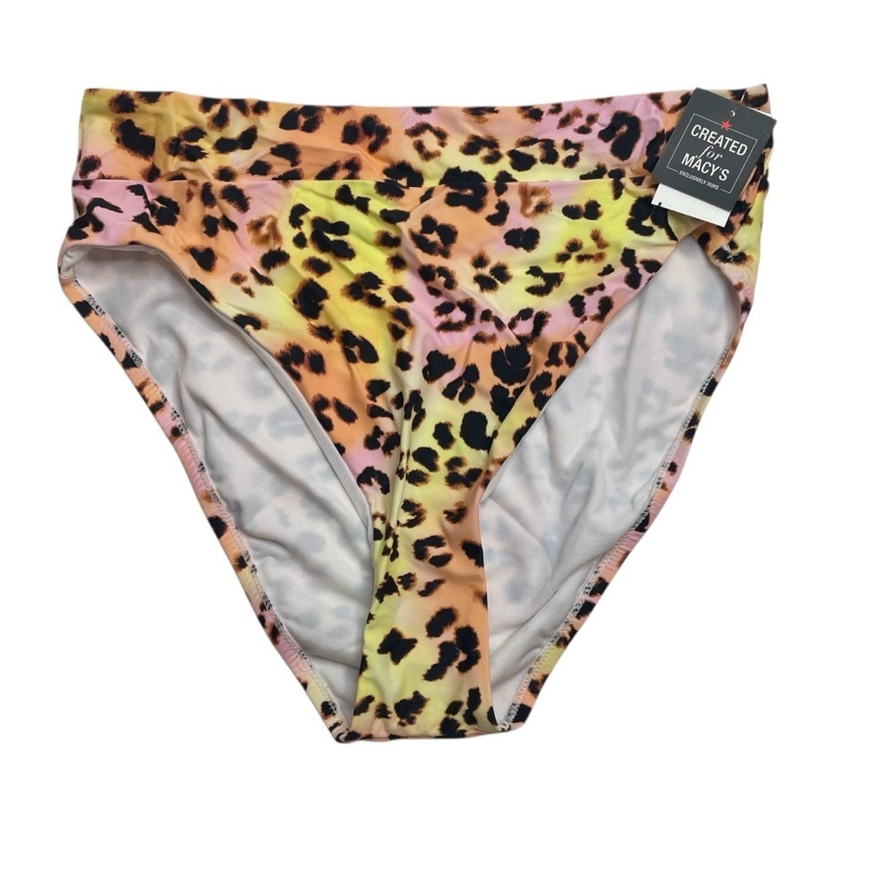 Bar III High-Rise Bikini Bottoms Summer Heat Animal Print Medium New